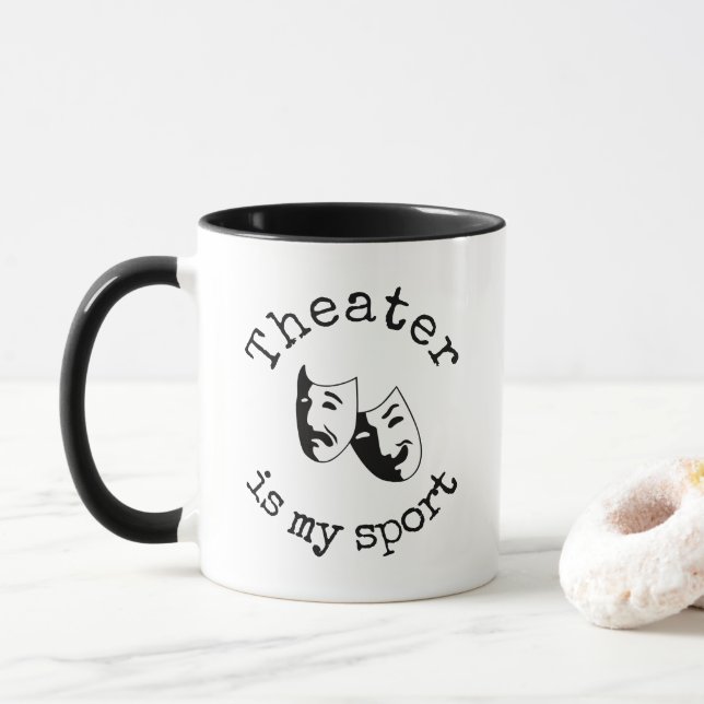 Taza "El teatro es mi deporte" Mug de Espian (Con donut)
