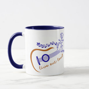 Taza El tema de la guitarra en vivo en voz alta