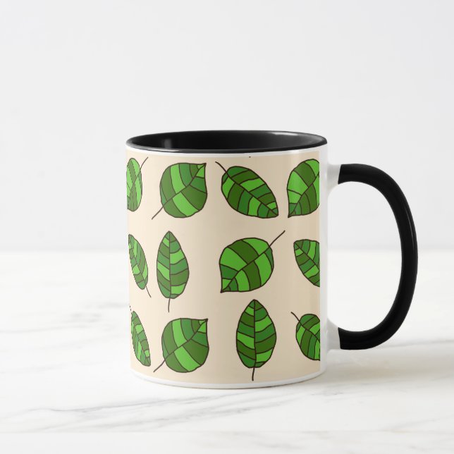 Taza El verano deja un patrón de hoja verde en cualquie (Derecha)