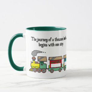 Taza El viaje de mil millas comienza con un paso