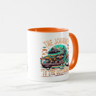 Taza El viaje es el destino: la motocicleta vintage