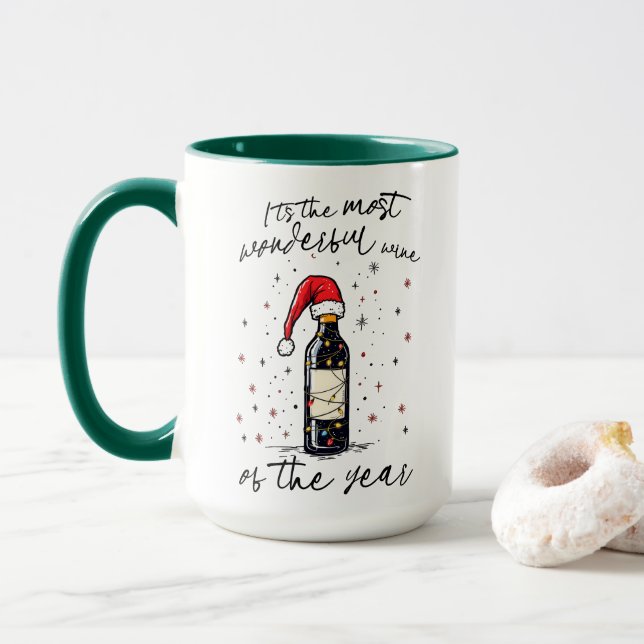 Taza El Vino Más Maravilloso Del Año (Con donut)