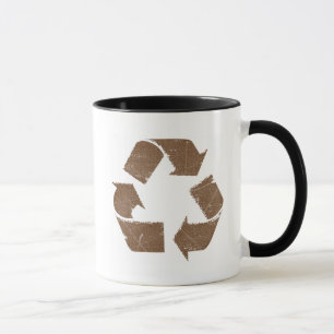 Taza El vintage Brown recicla el Rótulo