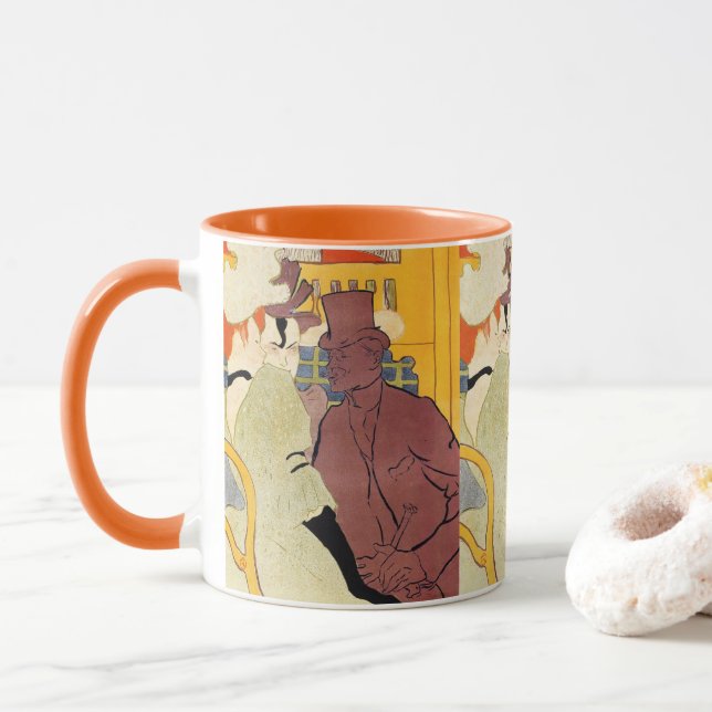 Taza El vuelo (un inglés) de Toulouse Lautrec (Con donut)