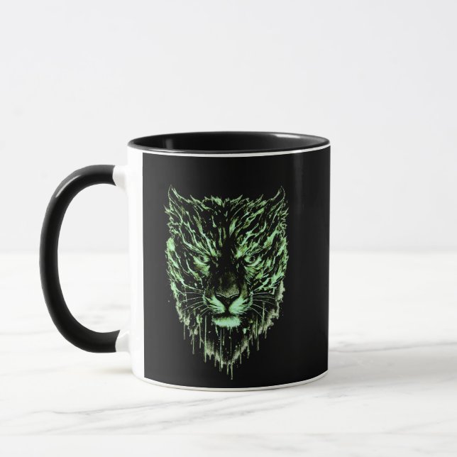 Taza Electric Feline Focus | High-Impact Energy Art (Izquierda)