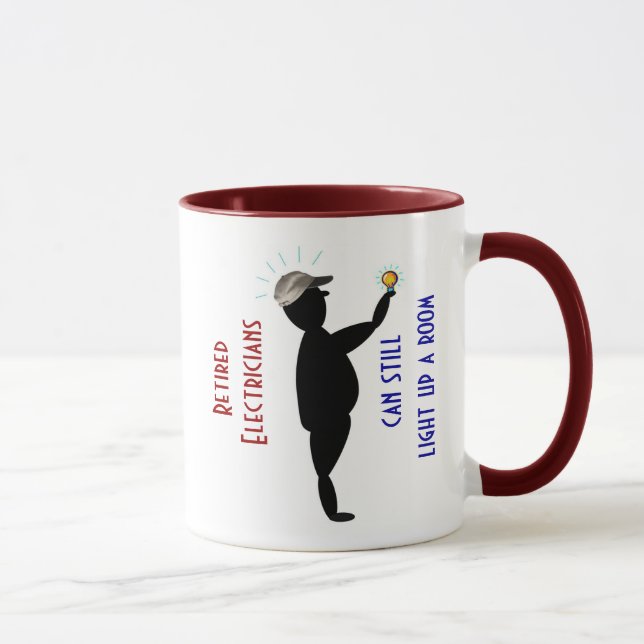 Taza Electricista jubilado que se enciende encima de un (Derecha)