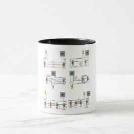 Taza Electricistas Coffee Mug con diagramas de conmutac