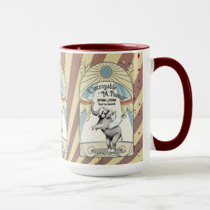 Taza elefante de circo vintage que actúa animal francés