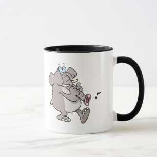 Taza elefante de cuerno de trompeta tonto tocando el ma