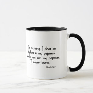 Taza Elefante divertido del KRW en la cita de Groucho