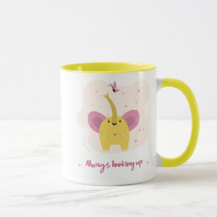 Taza Elefante lindo con siempre buscando texto