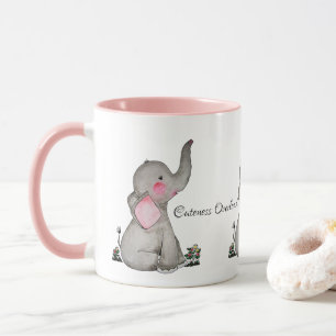 Taza Elefante lindo del bebé de la acuarela con Rubor