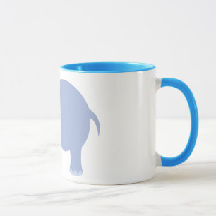 Taza Elefante lindo del dibujo animado de los azules