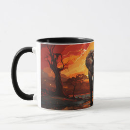 Taza Elefante majestuoso al atardecer