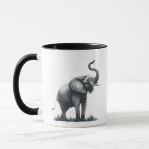 Taza Elefante majestuoso con tronco levantado