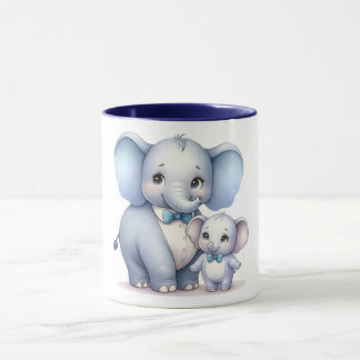Taza elefante padre e hijo