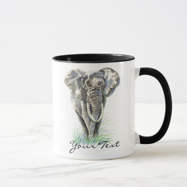 Taza Elefante personalizado - Colección de animales acu (Derecha)