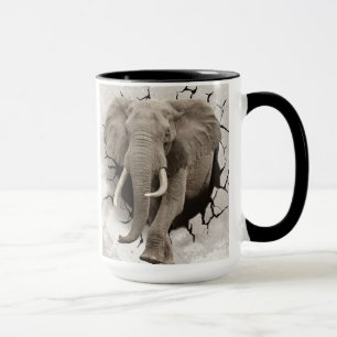 Taza Elefante rompiendo la pared