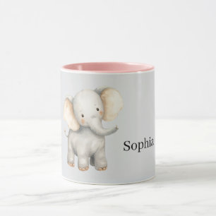 Taza Elefante safari gris