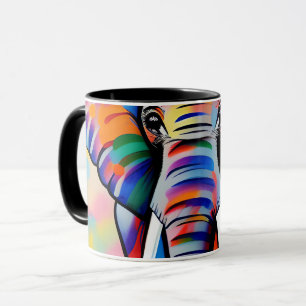 Taza Elefante salvaje africano colorido