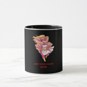 Taza Elefante Superheroe Mamá de Gemelos Dibujo Animado