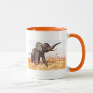 Taza Elefantes africanos de los animales del destino de