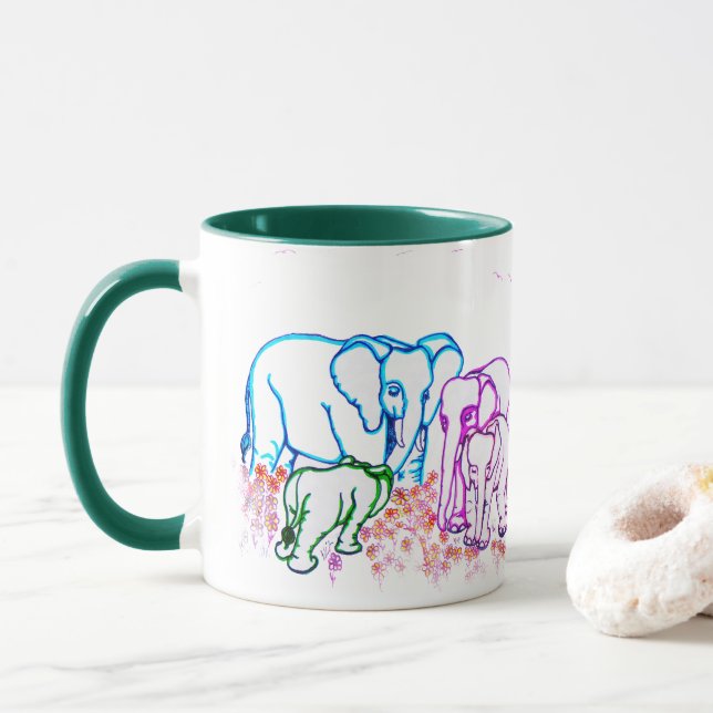 Taza Elefantes leales (Con donut)