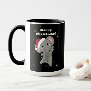 Taza Elefantes Navidades de Elefantes Niegan a los Anim