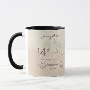 Taza Elefantes y Ópticos del 14° Aniversario de Boda de