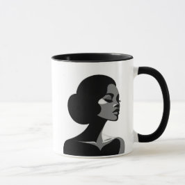 Taza Élégance en contraste, un portrait captivant