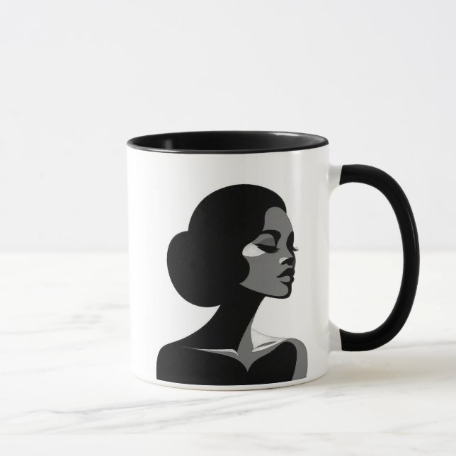 Taza Élégance en contraste, un portrait captivant (Derecha)