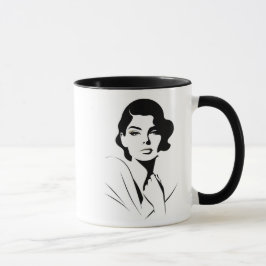 Taza Élégance intemporelle en noir et blanc.