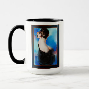 Taza Elegancia en negro por Rolf Armstrong