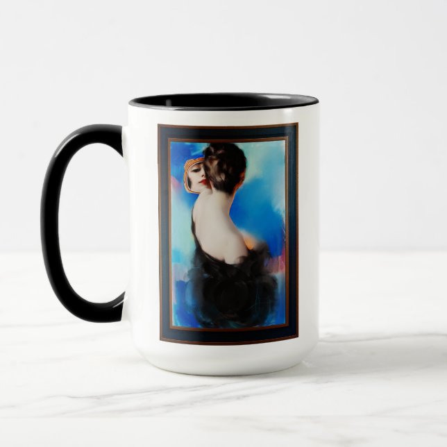 Taza Elegancia en negro por Rolf Armstrong (Izquierda)