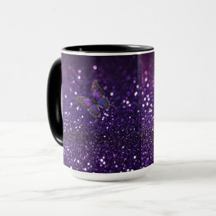 Taza Elegancia encantadora: la mariposa de la espuma pú