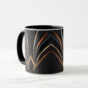 Taza Elegancia geométrica metálica Art Deco