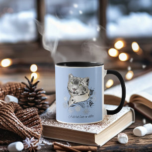 Taza Elegancia Invernal Leopardo de las Nieves Copos de