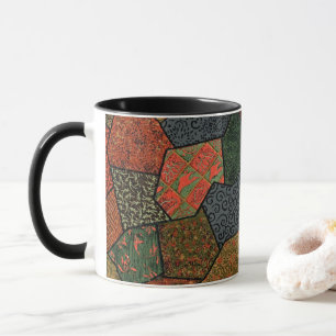 Taza Elegancia Vintage: ¡Colorido diseño poligonal de t