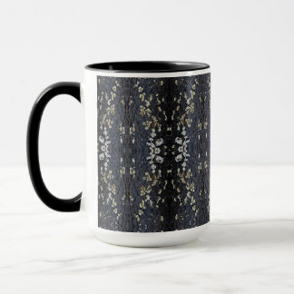 Taza Elegant Black Lace Tree Bark Patterned