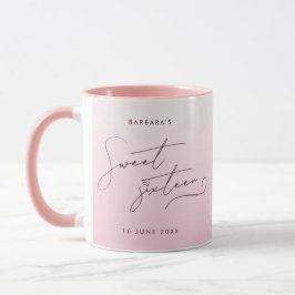 Taza Elegant Blush Pink Ombre Script Sweet Sixteen