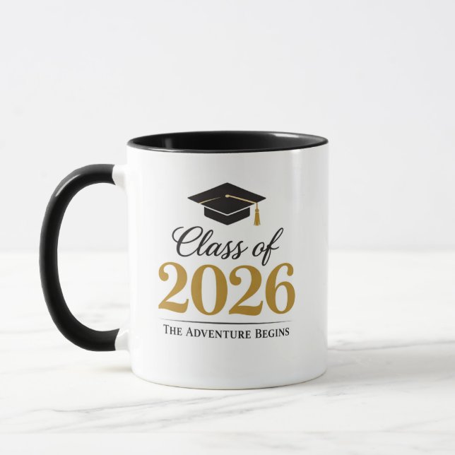 Taza Elegant Class of 2026 Graduation Gift Mug (Izquierda)