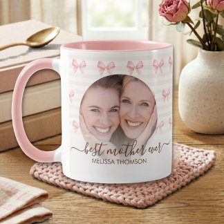 Taza Elegant Cream Blush Pink Best Mother Ever Photo