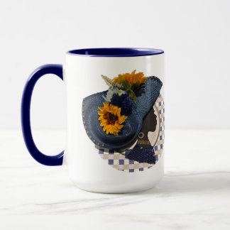 TAZA ELEGANT CROWNS - BLUE SUNFLOWER