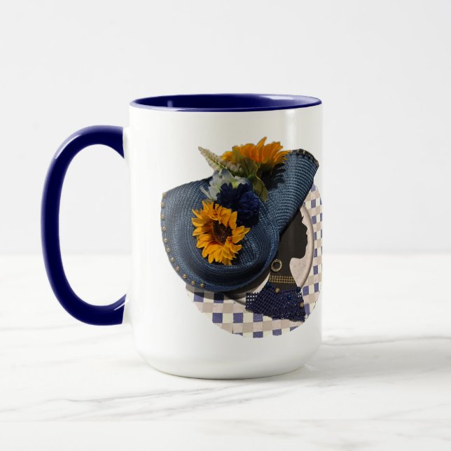 TAZA ELEGANT CROWNS - BLUE SUNFLOWER (Izquierda)