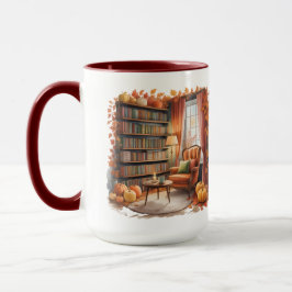 Taza Elegant Fall Bookshelf Mug — Cozy Curtain