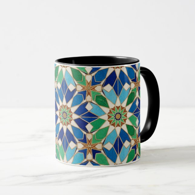 Taza Elegant Geometric Mosaic Design Coffee Cup (Anverso derecho)