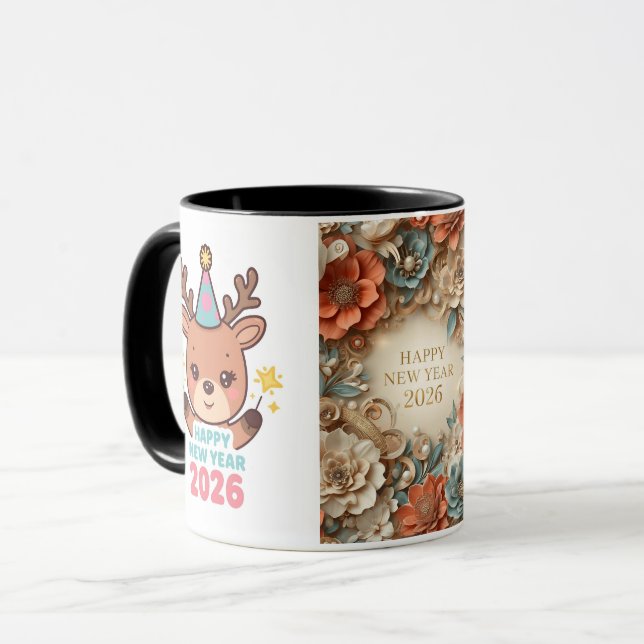 Taza elegant happy new year 2026 coffee mug & cup (Anverso izquierdo)
