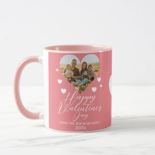Taza Elegant Love Happy Valentine Day Family Photo
