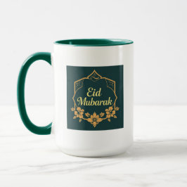 Taza Elegant Minimalist Eid Mubarak Mug – Emerald Green
