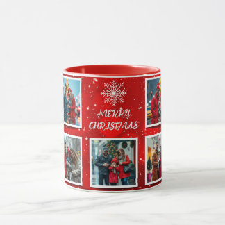 Taza Elegant Modern Christmas Family Photo Design